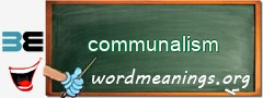 WordMeaning blackboard for communalism